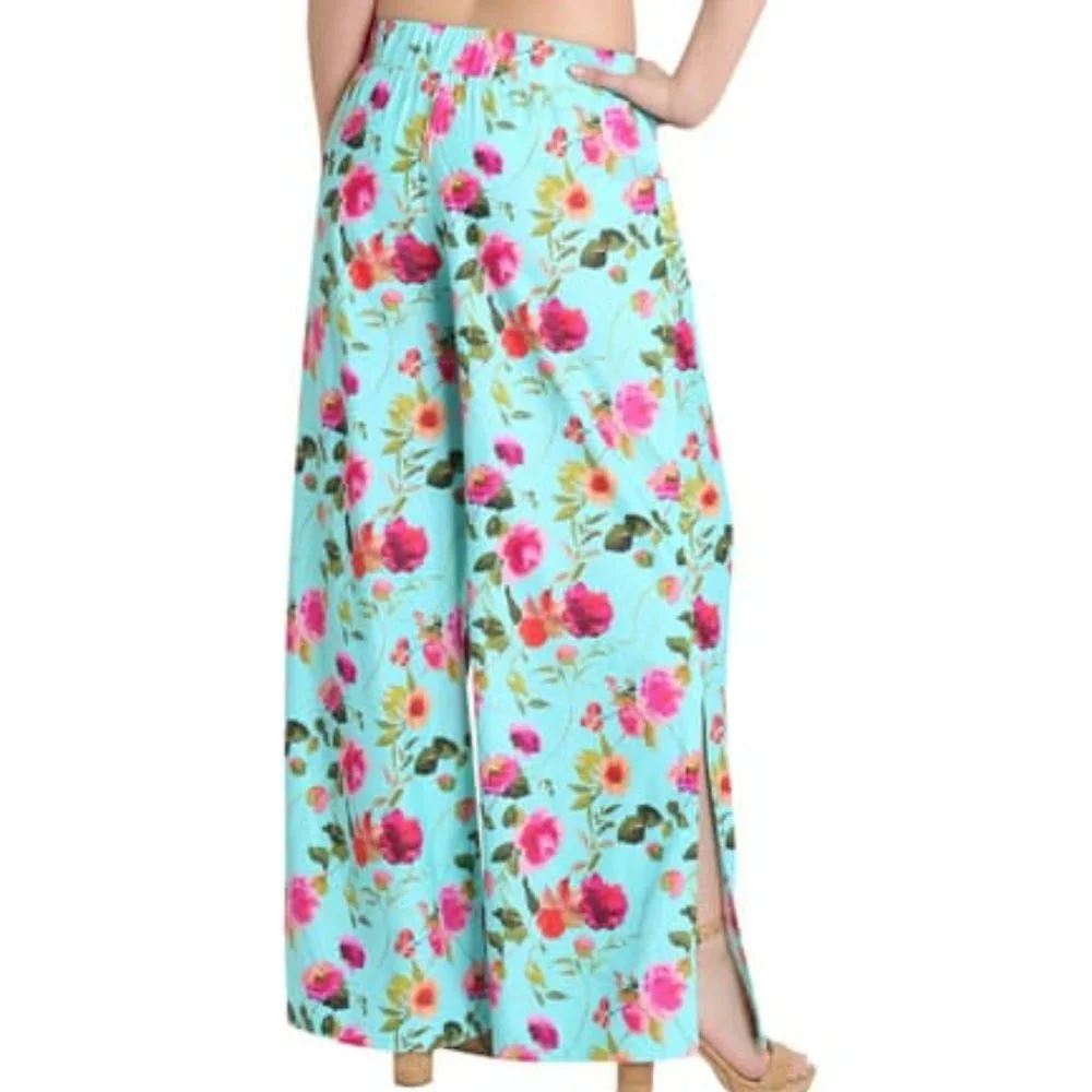 Nanette Lepore Floral Swim Material Classic Cover-up Slit Beach Pants NWT - Picture 2 of 7